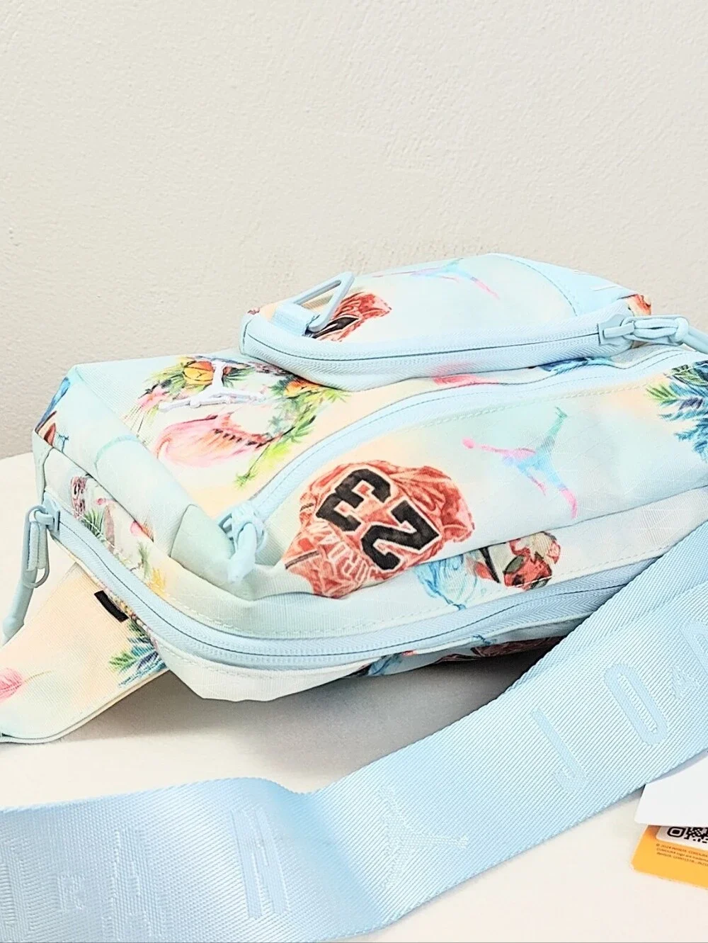 NEW! Air Jordan Collectors Crossbody Bag Flamingo Sling Bag 23 Cordura Travel